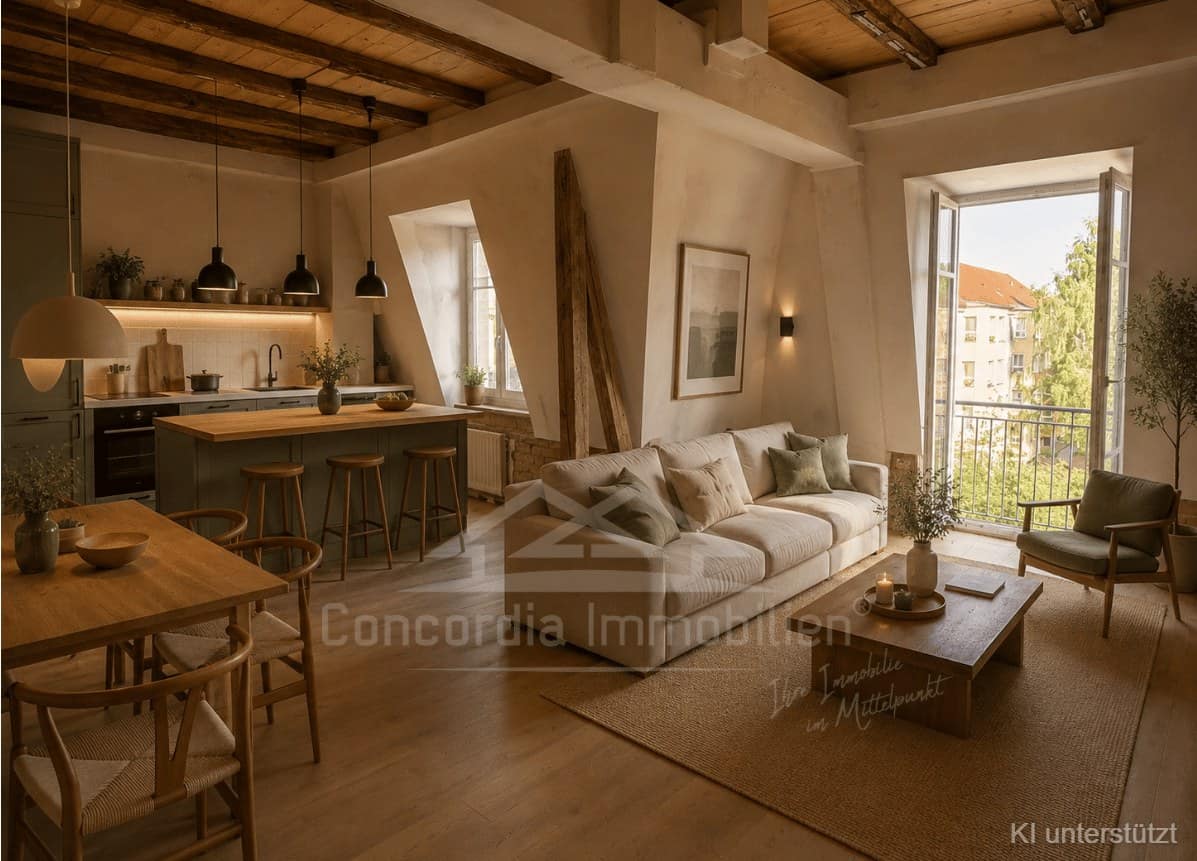 2-Raum-Whg. mit Westbalkon im historischen Altbau!