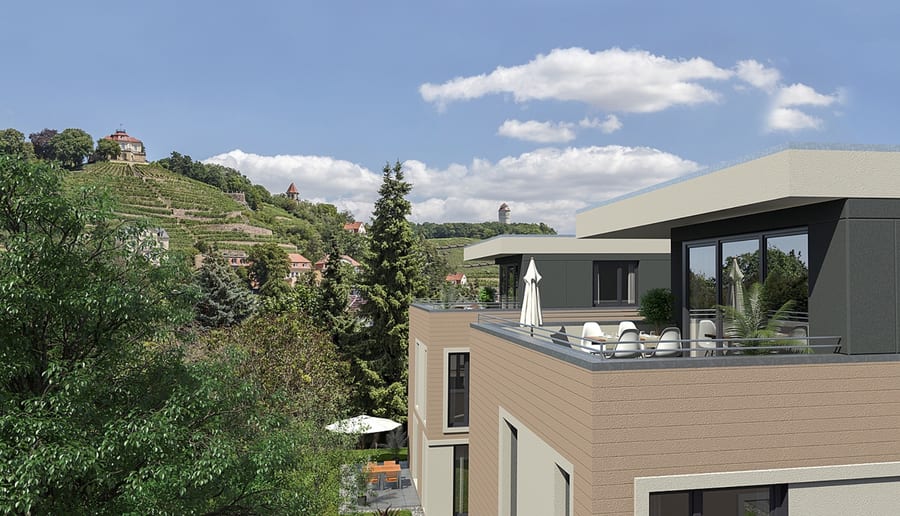 Doppelhaushälfte in Radebeul, modern mit fantastischem Blick